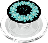Monograma V Inicial Lei Inspirado Bonito Diseño de Círculo PopSockets PopGrip para MagSafe