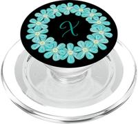 Monograma X Inicial Lei Inspirado Bonito Diseño de Círculo PopSockets PopGrip para MagSafe