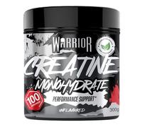 Monohidrato de creatina en polvo Warrior 300g (100 raciones) - Micronizado para facilitar la mezcla y el consumo - Mejora el rendimiento físico/recuperación - Sin gominolas ni comprimidos (Sin sabor)