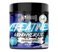 Monohidrato de creatina en polvo Warrior 300g - Micronised Nutrition - Se ha demostrado que mejora el rendimiento físico y la recuperación - 5g Ración de fuerza (Frambuesa azul)