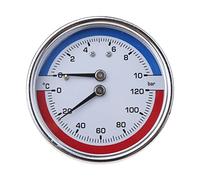 MONOJLY Manómetro Termomanómetro Compacto Medidor de presión de Temperatura de Caldera Medición 0-10 Bar 0-120 ℃ Adecuado para Sistema de calefacción por Suelo Radiante