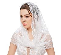 MONOJLY Mantilla de encaje para velo infinito, hermoso floral para cubrir la cabeza para mujeres y niñas, velos de iglesia católica para chap