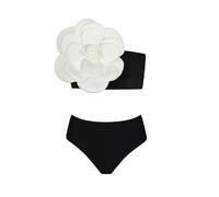 Monokini asimétrico de un solo hombro para mujer, traje de baño con volantes, 13032-w, L