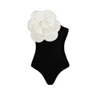 Monokini asimétrico de un solo hombro para mujer, traje de baño con volantes, 16067-w, S