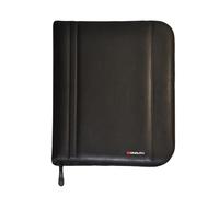 Monolith 1228039 - Cartera de viaje con anillos, color negro | Carpeta con anillas, cremallera perimetral y prácticos compartimentos