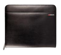 monolith 2000002881 - Cartera de conferencias con aspecto de cuero, carpeta de escritorio con bloc y calculadora, negro