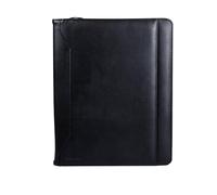 monolith 2000002945 - Carpeta de conferencia para tablet en negro, carpeta de escritorio con aspecto de cuero, carpeta para documentos con bloc DIN A4 incluido