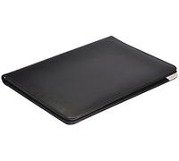 Monolith - Carpeta de piel con bloc tamaño A4, color negro | Portadocumentos con aspecto de piel, con compartimentos y bloc de papel A4
