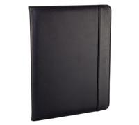 monolith - Carpeta de reuniones con aspecto de piel | Portadocumentos negro con prácticos compartimentos para documentos