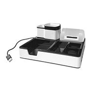 monolith DO 003-17 - Organizador de escritorio, organizador de escritorio con 3 puertos de carga USB, ranura para smartphone, soporte para bolígrafo y compartimento de almacenamiento, 1 pieza