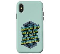 Monoliths Never Die Funny Software Architecture Desarrollador Carcasa para iPhone X/XS