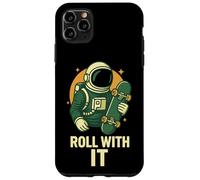 Monopatín Astronauta Roll with It Funny Space Carcasa para iPhone 11 Pro MAX