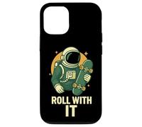 Monopatín Astronauta Roll with It Funny Space Carcasa para iPhone 12/12 Pro