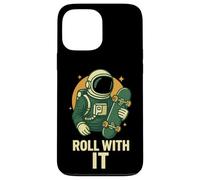 Monopatín Astronauta Roll with It Funny Space Carcasa para iPhone 13 Pro MAX