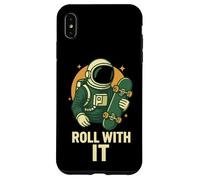Monopatín Astronauta Roll with It Funny Space Carcasa para iPhone XS MAX