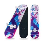Monopatín de 31 x 8 pulgadas completo Cruiser Skateboards para principiantes, 8 capas de madera de arce ABEC-11, rodamientos de bolas, doble patada para jóvenes y adultos (graffiti-TY)