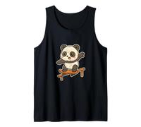 Monopatín Kawaii Panda Cartoon Camiseta sin Mangas