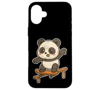 Monopatín Kawaii Panda Cartoon Carcasa para iPhone 16 Plus
