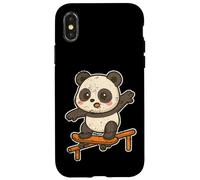Monopatín Kawaii Panda Cartoon Carcasa para iPhone X/XS