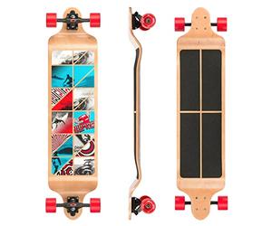 Monopatín Longboard de Osprey, Unisex, con Punta a Ambos Lados