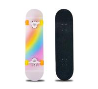 Monopatín, monopatín completo de 31 x 8 pulgadas, madera de arce de 8 capas, rodamientos ABEC-11 y ruedas 95A, monopatines estándar para niños, adolescentes, adultos, principiantes (Rainbow CX)