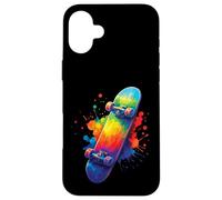 Monopatín Multicolor - Art Splash para Fans de Skate Carcasa para iPhone 16 Plus