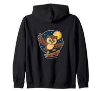 Monopatín Night Owl Retro Moon Sudadera con Capucha