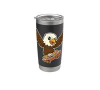 Monopatín Pájaro Retro Vaso térmico de acero inoxidable de doble pared