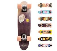 Monopatín patineta Retro Madera Skateboard Completo niños jóvenes Adultos Mejor Calidad Robusto Ligero Ruedas un Skateboard Madera (Smile)