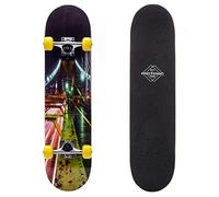 Monopatín patineta Retro Madera Skateboard Completo niños jóvenes Adultos Mejor Calidad Robusto Ligero Ruedas un Skateboard Madera (Bridge)