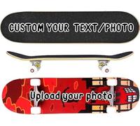 Monopatín personalizado, monopatín cóncavo estándar personalizado, truco de crucero de 31 x 8 pulgadas para principiantes, carga fotos o texto a monopatín personalizado para principiantes,