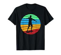 Monopatín Retro al Atardecer, Estilo Patinador Vintage Camiseta