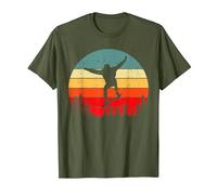Monopatín Stunt Skater Joven Niños Regalo Camiseta, Hombre, Verde Oliva, XXL