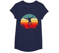 Monopatín Stunt Skater Joven Niños Regalo Camiseta, Niñas, Azul Marino, M