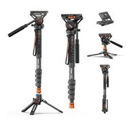 Monopié con pies, trípode de cámara profesional de 73 pulgadas, con cabezal fluido Q6 para DJI RS4 Manfrotto, monopié portátil de aluminio con base de soporte de trípode extraíble, carga máxima de 22