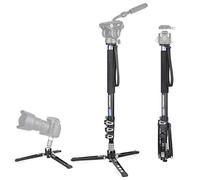 Monopie de Video Profesional INNOREL VM70K Base de trípode extraíble y Soporte de monopié Flexible para videocámaras con cámara telescópica DSLR NO Incluye Cabezal, Solo monopie