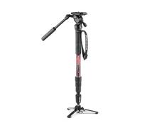 Manfrotto Element MII Kit Monopié Vídeo Fluido Aluminio con Rótula, Ligero, Carga hasta 4 kg, Base Fluida Plegable, 4 Secciones, Twist Locks, para Cámaras DSLR y Sin Espejo