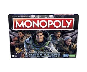 Monopoly: edición Lightyear de Disney Pixar, juego de mesa para familias y niños, juegos de mesa familiar, regalos para niños a partir de 8 años