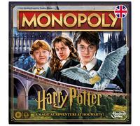 Monopoly Harry Potter Edition - Juego de mesa para niños de 8 años en adelante, juego familiar de estrategia con ubicaciones de Hogwarts, fichas doradas, tarjetas de casa y poste de búho, 2-6