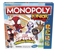 Monopoly Hasbro Gaming Junior: Marvel Spidey and His Amazing Friends Edition - Juego de mesa para niños a partir de 5 años, con obras de arte de la serie animada, juegos de mesa para niños