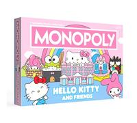 Monopoly: Hello Kitty and Friends, compra, vende, intercambia edificios de la serie animada, con My Melody, Badtz-Maru, Keroppi, juego clásico de monopolio, mercancía oficial de Hello Kitty