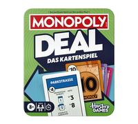 Monopoly Juego de Cartas Deal en una Lata de Almacenamiento para coleccionar, a Partir de 8 años, de 2 a 5 Jugadores, Divertido Juego Familiar para niños, Adolescentes y Adultos | Juego de Viaje