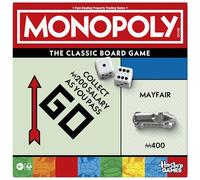 Monopoly Juego de mesa con bandeja de almacenamiento y fichas más grandes - Versión en inglés