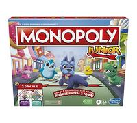 Monopoly Juego de mesa junior de 2 caras, 2 juegos en 1, juego Monopoly para niños más pequeños, juegos infantiles, juegos juveniles (versión polaca)