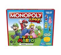 Monopoly Juego de Mesa Junior Super Mario Edition, Divertido para niños de 5 años en adelante, explora el Reino de los Hongos como Mario, Peach, Yoshi o Luigi (Exclusivo de Amazon)