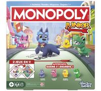 Monopoly Junior (Ausgabe 2026), Brettspiel 2 Spiele in 1, Wendebrett Ab 4 Ja