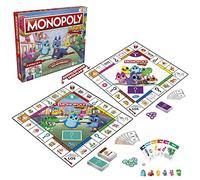 Monopoly Junior, Juego de 2 páginas, 2 Juegos en Uno, Juego Monopoly para Jóvenes, Juego Junior