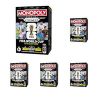 Monopoly Panini Prizm: Copa Mundial de la FIFA, Caja de Cartas de coleccionables | Estrellas Actuales y Leyendas de la Copa Mundial DE LA FIFA | Regalos para los Fans del fútbol (Paquete de 5)