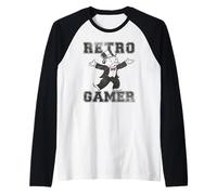 Monopoly Retro Gamer Mr. Monopoly Distressed Style Camiseta Manga Raglan