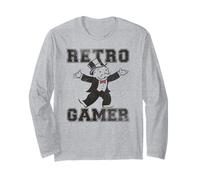 Monopoly Retro Gamer Mr. Monopoly Distressed Style Manga Larga